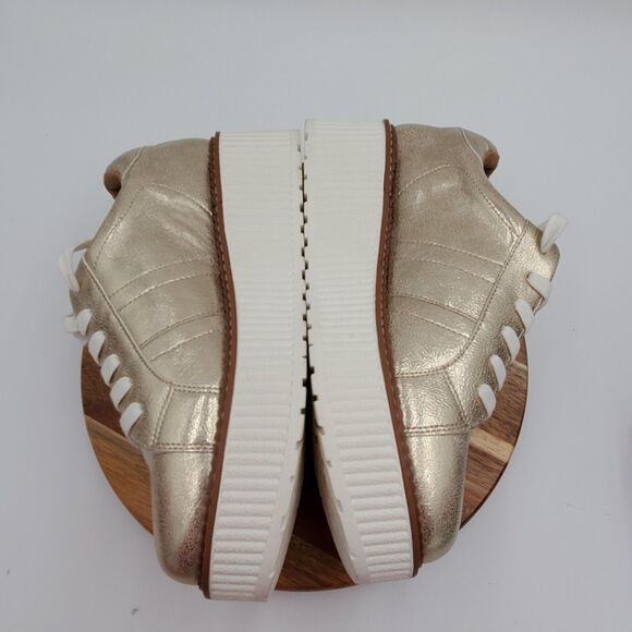 Yellow Box Marcell Platform Sneakers Women 9.5M Gold Metallic 2" White Base NWOB - Picture 6 of 12